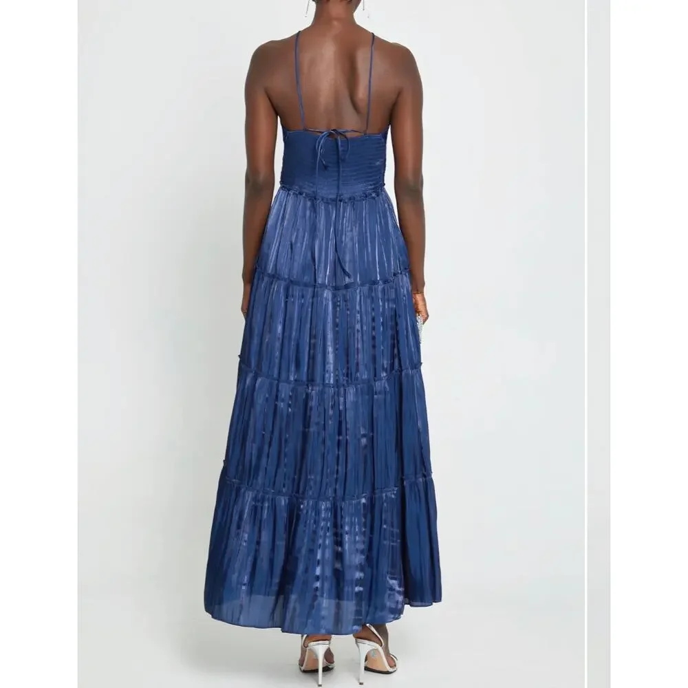 $172 New O.P.T east navy blue midi dress sz M - Picture 3 of 10